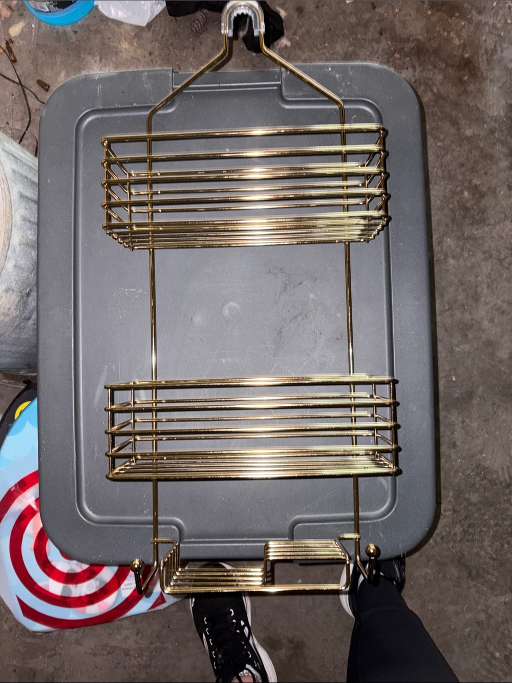 Over-the-Shower Gold Hanging Caddy - 2-Tier Bathroom Organizer